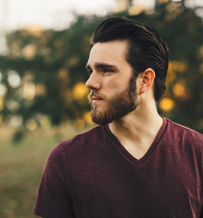 Beard man side view photoshoot